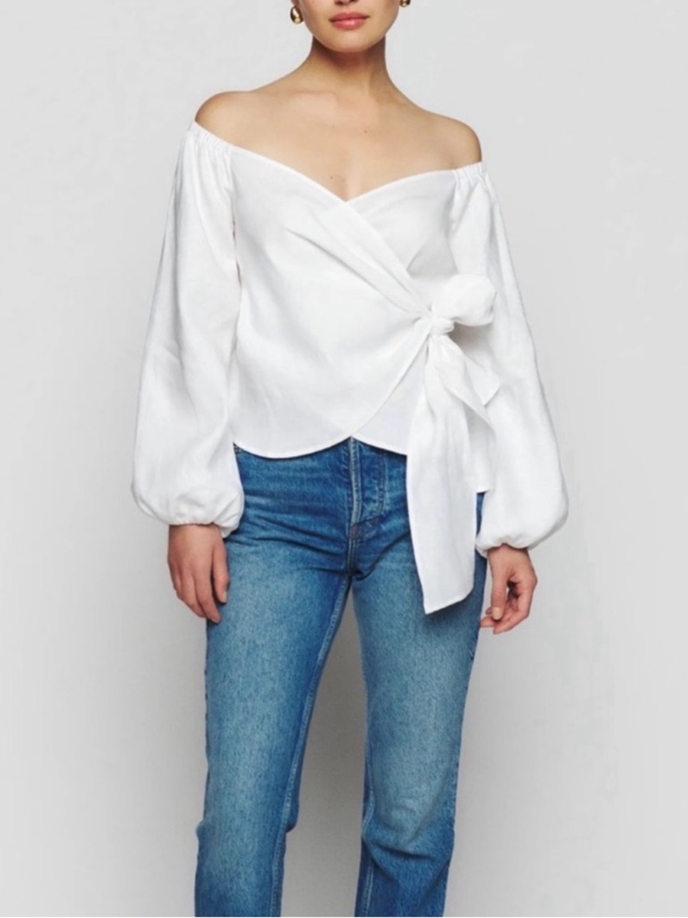 NWT Reformation White Hart Linen Tank Top